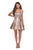 La Femme - 28181 Metallic Scoop A-Line Cocktail Dress In Pink and Gold