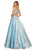 Sherri Hill - 52957 Halter Long Pleated A Line Dress In Blue