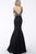 Jovani - JVN68141 Plunging Neck Beaded Bodice Mermaid Evening Dress  In Black