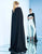 Ieena Duggal  - 25634i Jumpsuit with Floor Length Cape in Black and White