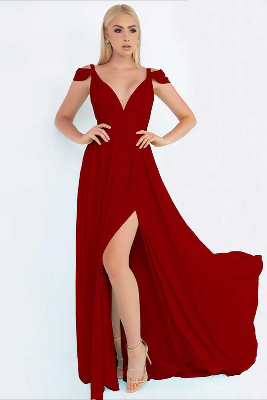 Ieena Duggal  - Cap Gown Style 55099I in Red