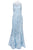 Ignite Evenings - 3530 Illusion Shoulders Embellished Trumpet Gown in Blue