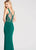 Ellie Wilde - EW118085 Geometric Illusion Paneled Sheath Gown In Green