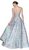 Cinderella Divine - KC19064 Strapless Brocade Sweetheart Ballgown In Blue