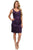 Sue Wong - C2411 V-neck Embroidered Sheath Cocktail Dress in Purple