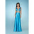 GiGi - Long Sleek Dress with Sparkling Silver Waist 13244 In Blue