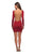La Femme - 28192 Long Sleeve Backless Faux Wrap Dress In Red