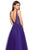 La Femme Gigi - 27688 Illusion Plunging Rhinestone Embellished Gown In Purple and Blue