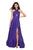 La Femme - 27151 Crisscross Halter Cutout Long Gown In Purple