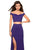 La Femme - 27496 Two Piece Off shoulder Gown with Slit In Purple