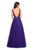 La Femme Gigi - 27688 Illusion Plunging Rhinestone Embellished Gown In Purple and Blue