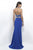 Intrigue - Two-Piece Metallic Crop Top Mermaid  Dress 251 in Blue