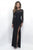 Intrigue - Long Sleeve Lace Sheath Evening Gown 258 in Black