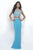 Intrigue - Two-Piece Embellished Sleeveless Jersey  Gown 271 in Blue and Multi-Color