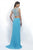Intrigue - Two-Piece Embellished Sleeveless Jersey  Gown 271 in Blue and Multi-Color
