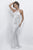 Intrigue - Shimmering Halter Neck Sheath Evening Gown 276 in White and Silver