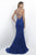 Spaghetti Strap Crystal Ornate Mermaid  Gown 281
