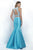 Intrigue - Beaded Lace Crop Top Two-Piece Mermaid  Dress 284 in Blue