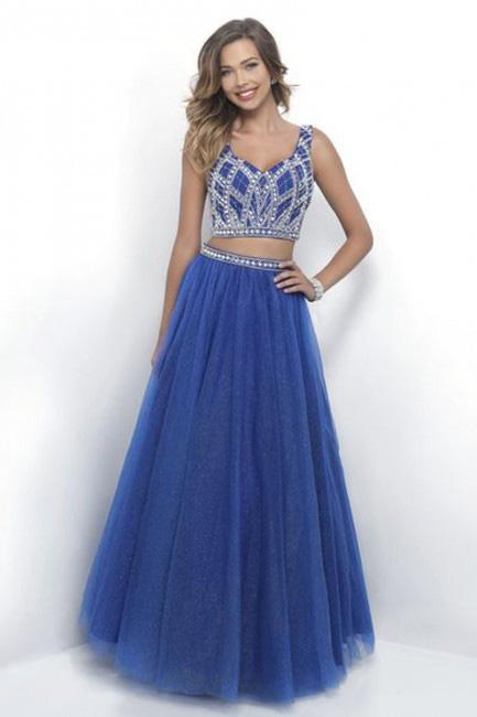 Intrigue - Beaded Sweetheart Top Two-Piece A-line Tulle Dress 295 in Blue