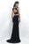 Intrigue - Lace Crop Top Two-Piece Sheath Evening Dress 301 in Black