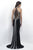 Intrigue - Bejeweled Halter Neckline Sheath Evening Dress 302 in Black