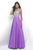 Intrigue - Jewel Neckline Crystal Embellished A-line Dress 308 in Purple
