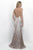 Intrigue - Spaghetti Strap Full-Length Sequined Evening Gown 315 in White and Gold