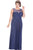 Interwoven Shirred Bateau Illusion Empire Gown SC7205