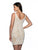 Intrigue by Blush - 642 Sleeveless Beaded V-neck Sheath Dress In White and Neutral