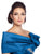 Ivonne D for Mon Cheri - 116D34 Embellished Pleated Trumpet Dress In Blue