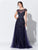 Ivonne D by Mon Cheri - 119D48 Stunning Beaded Tulle A-line Gown In Black and Blue