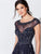 Ivonne D by Mon Cheri - 119D48W Stunning Beaded Tulle A-line Gown In Black and Blue