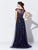 Mon Cheri - Stunning Beaded Tulle A-line Gown 119D48  In Blue