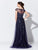 Ivonne D by Mon Cheri - 119D48 Stunning Beaded Tulle A-line Gown In Black and Blue