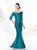 Ivonne D for Mon Cheri - 214D63 Quarter Length Sleeve Trumpet Dress In Green