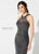 Ivonne D for Mon Cheri - 219D74 Bedazzled Halter Dress With Train In Gray