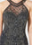 Ivonne D for Mon Cheri - 219D74 Bedazzled Halter Dress With Train In Gray