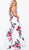 Jovani - Floral V-neck A-line Evening Gown JVN59146 - 1 pc White/Multi-Color In Size 12 Available