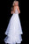 JVN50407 Beaded Plunging Tulle Gown