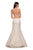 La Femme - 27749 Two Piece Jacquard Mermaid Dress With Train In White and Gold