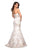 La Femme - 27275 Strapless Sweetheart Jacquard Mermaid Dress In White and Gold