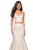 La Femme - 27749 Two Piece Jacquard Mermaid Dress With Train In White and Gold