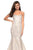 La Femme - 27789 Strapless Sweetheart Jacquard Mermaid Dress In White and Gold