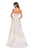 La Femme - 27269 Strapless Sweetheart Floral Lace Applique A Line Gown In White and Neutral