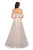 La Femme - 27635 Two Piece Lace Embellished Tulle A-line Dress In White and Neutral