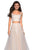 La Femme - 27635 Two Piece Lace Embellished Tulle A-line Dress In White and Neutral