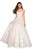 La Femme - 27492 Blossom Appliqued Cascading Lace Gown In White and Neutral