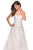 La Femme - 27269 Strapless Sweetheart Floral Lace Applique A Line Gown In White and Neutral