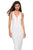La Femme - 27637 Strappy Plunging Halter Evening Dress In White