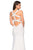 La Femme - 27479 Strappy Square Evening Gown with Slit In White